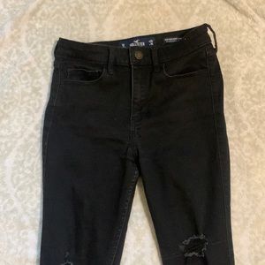 Hollister Distressed Skinny Black Jeans